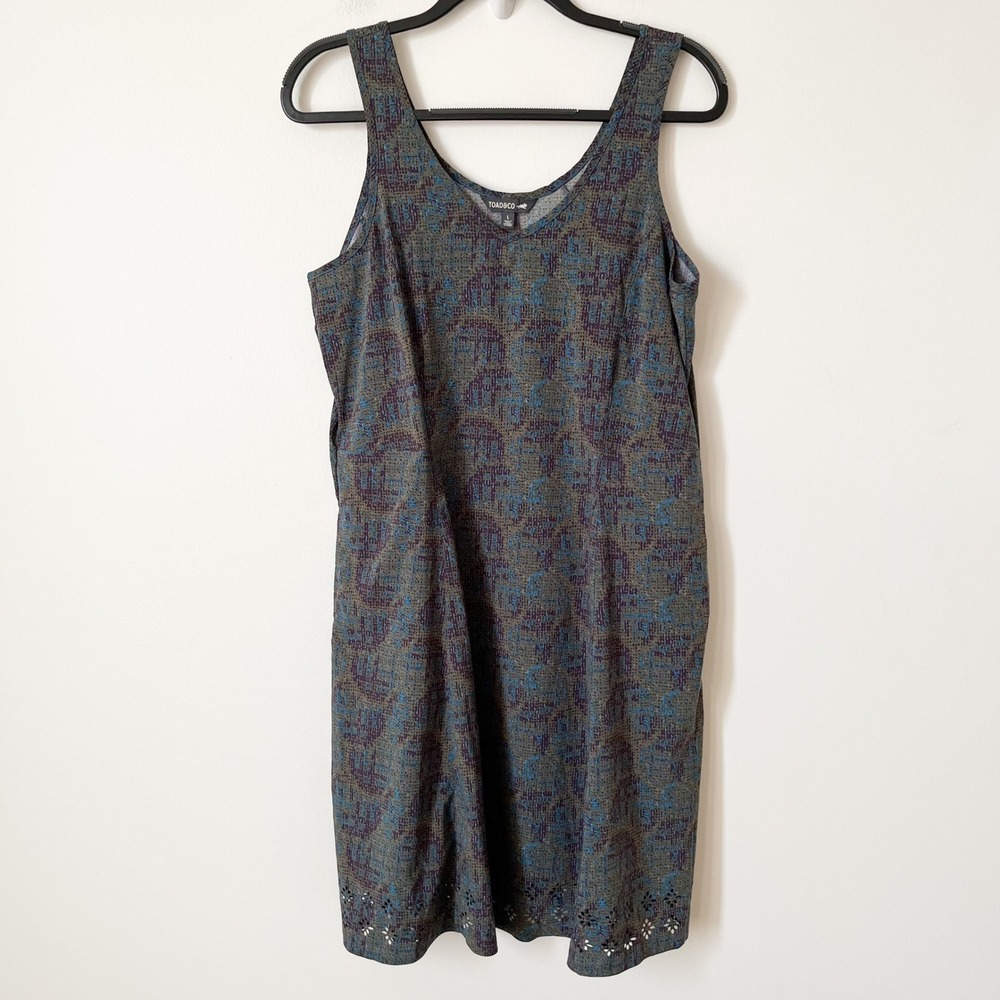 Toad&Co Sunkissed Petal Dress Pockets Womens Large Blue Purple